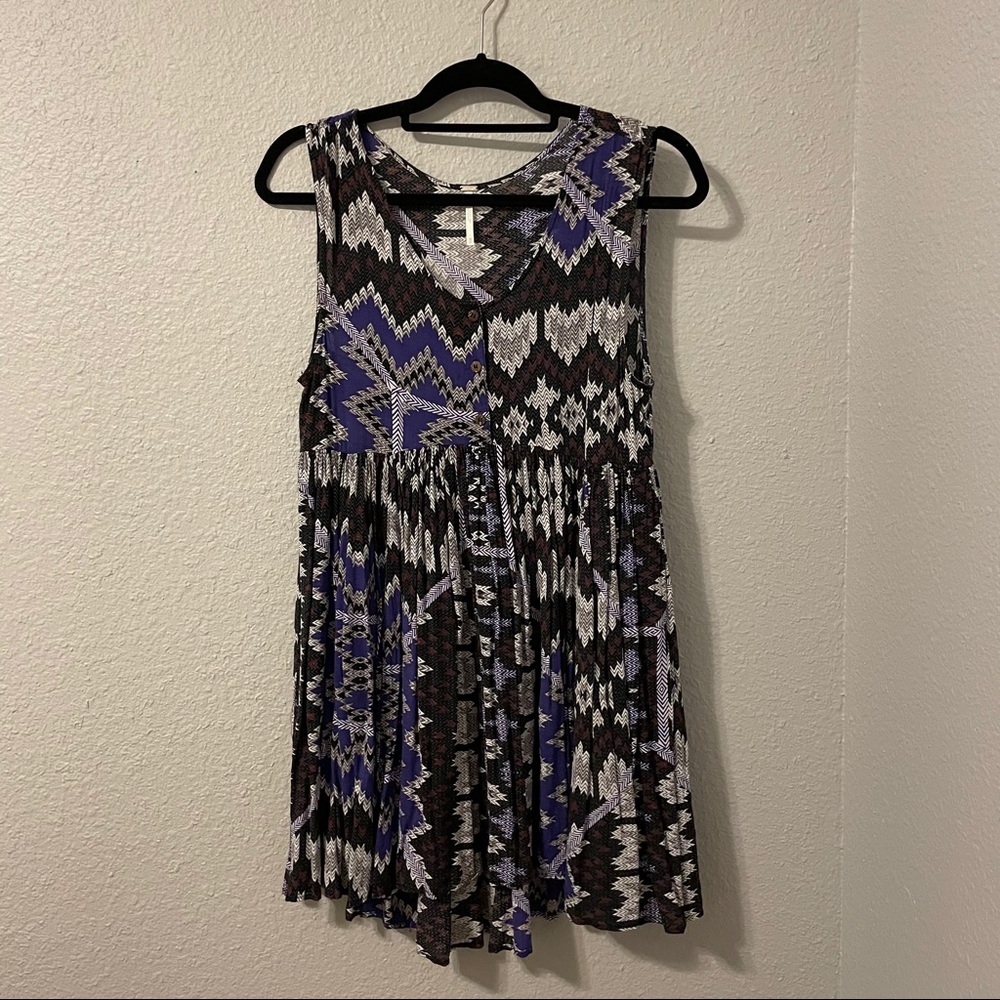 Free People oversized dress purple geometric print